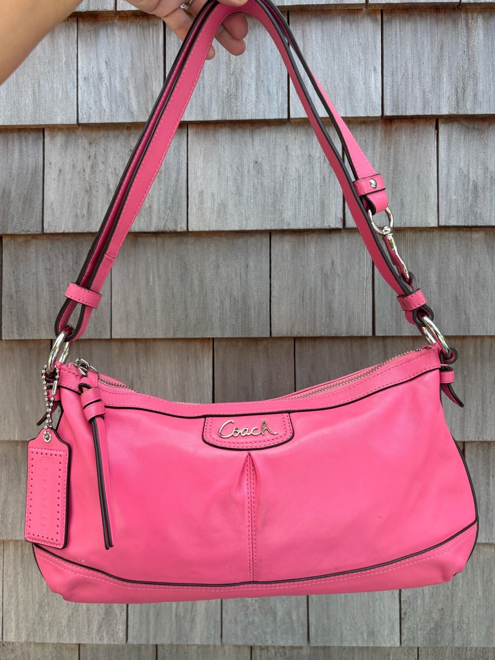 Coach Park Leather Duffle Convertible Shoulder Bag Style F19729 Bubblegum Pink